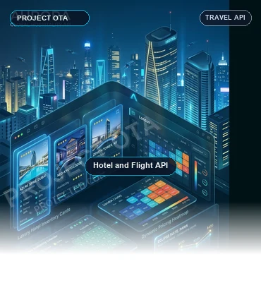Hotel and flight API search results in a travel website