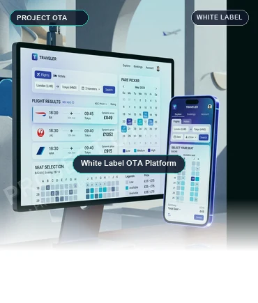 White label OTA booking website with branded travel search